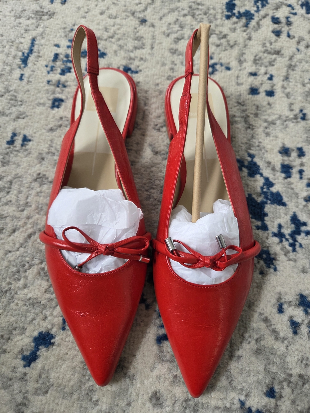 DOLCE VITA Red Pointed Slingback Flats with Bow size 10 New